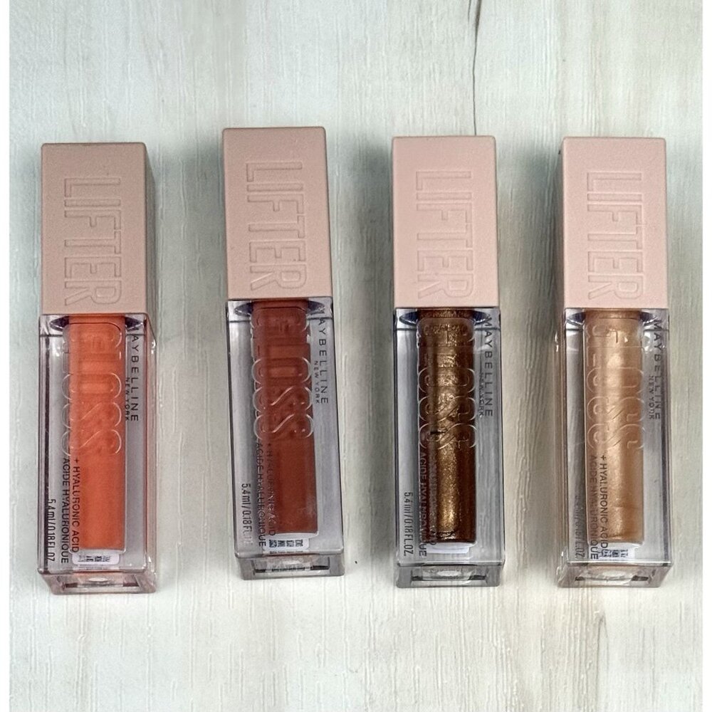 Lot 4 MAYBELLINE Lifter Gloss Hyaluronic Acid .18oz LIPGLOSS 007 010 020 022 NEW